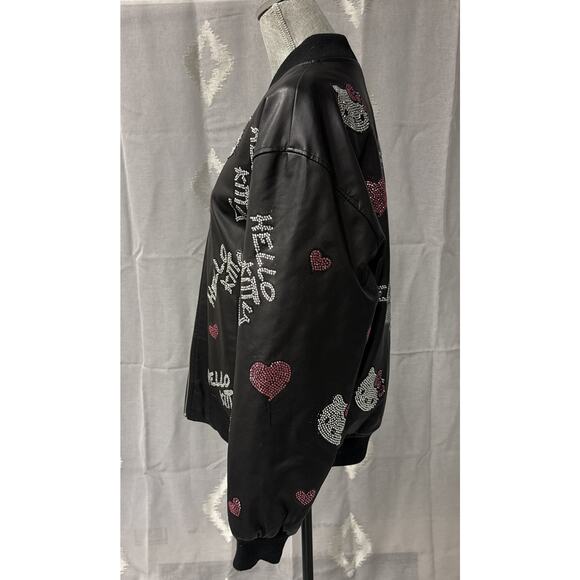 Forever 21 x Hello Kitty & Friends Rhinestone Bomber Jacket Black Women’s M NWT - Picture 7 of 13